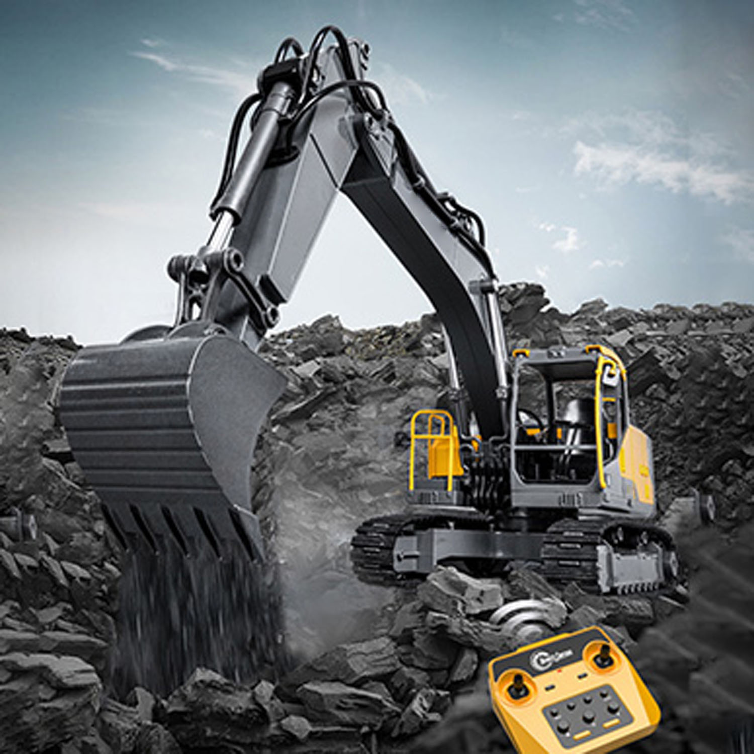 Rc Hobby Excavator - 1/16 DoubleE E598 003 levage électrique