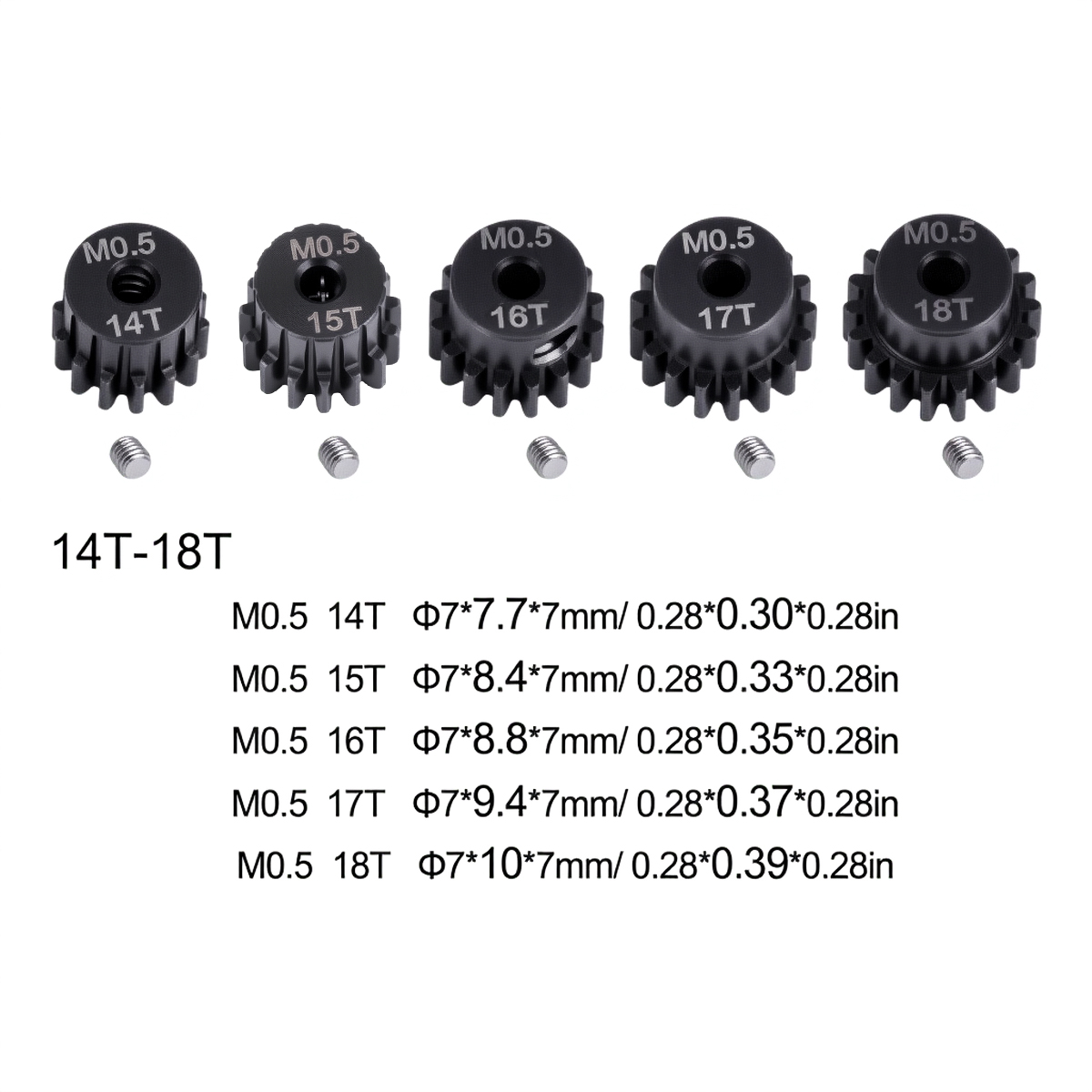 Pignon métallique M0.5 2mm 14T - Rc Hobby Products avis et prix