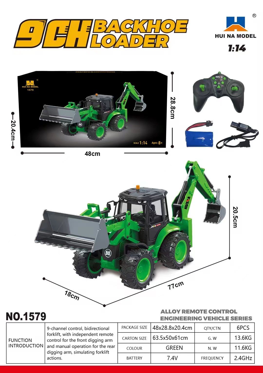 Vente aux États-Unis - HUINA 1 - Rc Hobby Excavator avis et prix